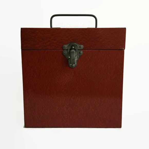 🚫SOLD🚫 VTG 60s Red Metal 45RPM Records Case Box